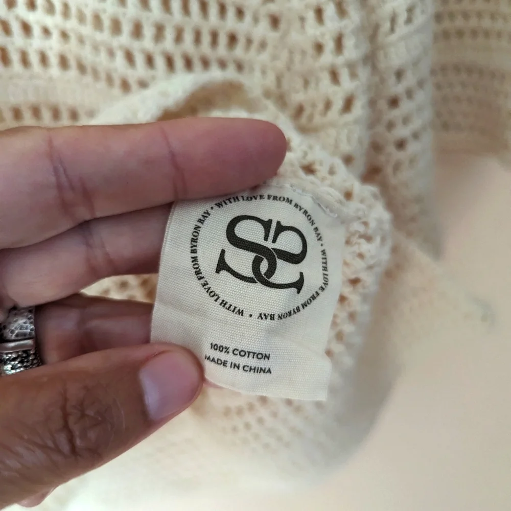 Spell Odette crochet beach coverup M - Picture 6 of 9